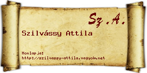 Szilvássy Attila névjegykártya